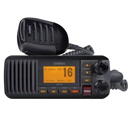 UNIDEN UM385 FIXED MOUNT VHF RADIO - BLACK