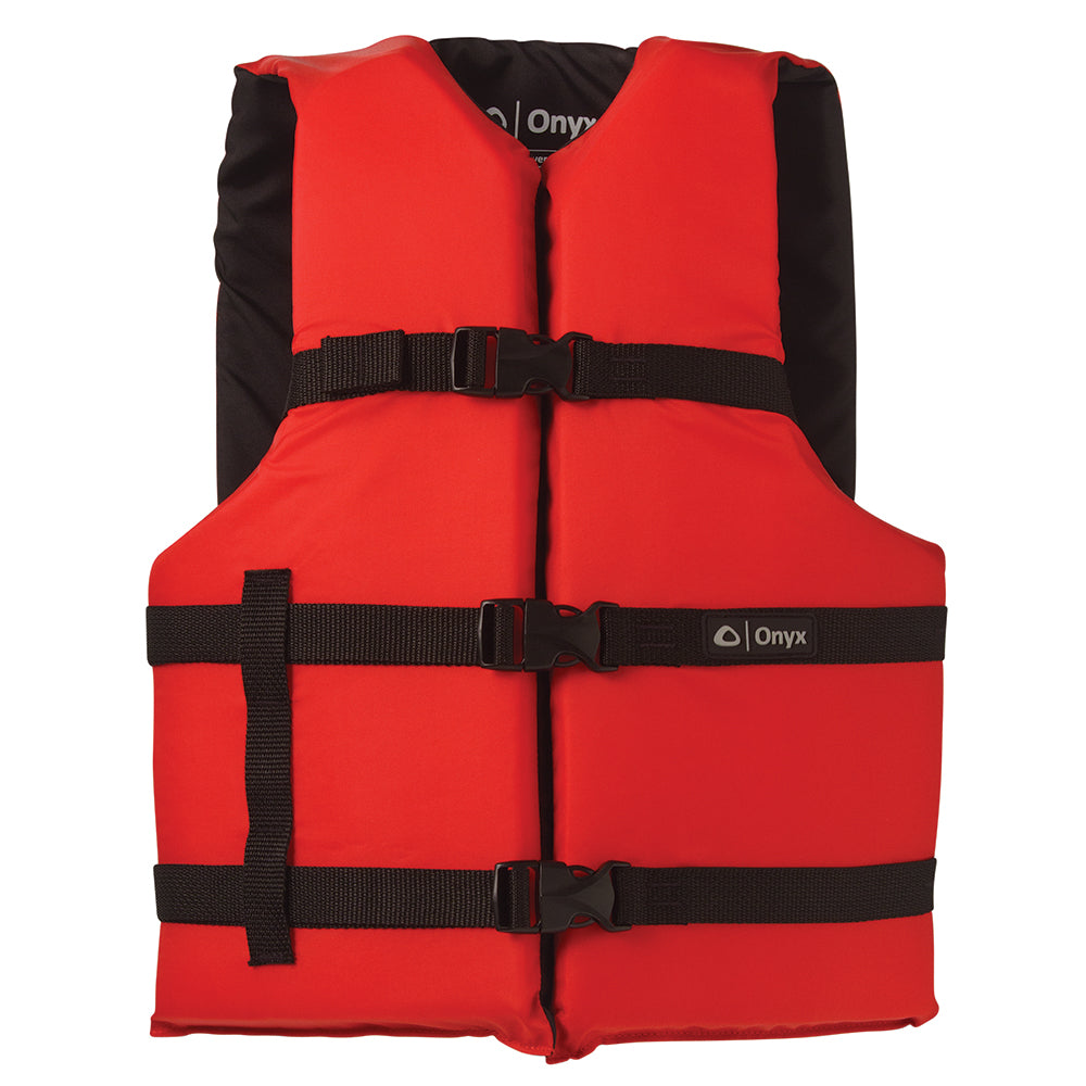 ONYX NYLON GENERAL PURPOSE LIFE JACKET - ADULT OVERSIZE - RED