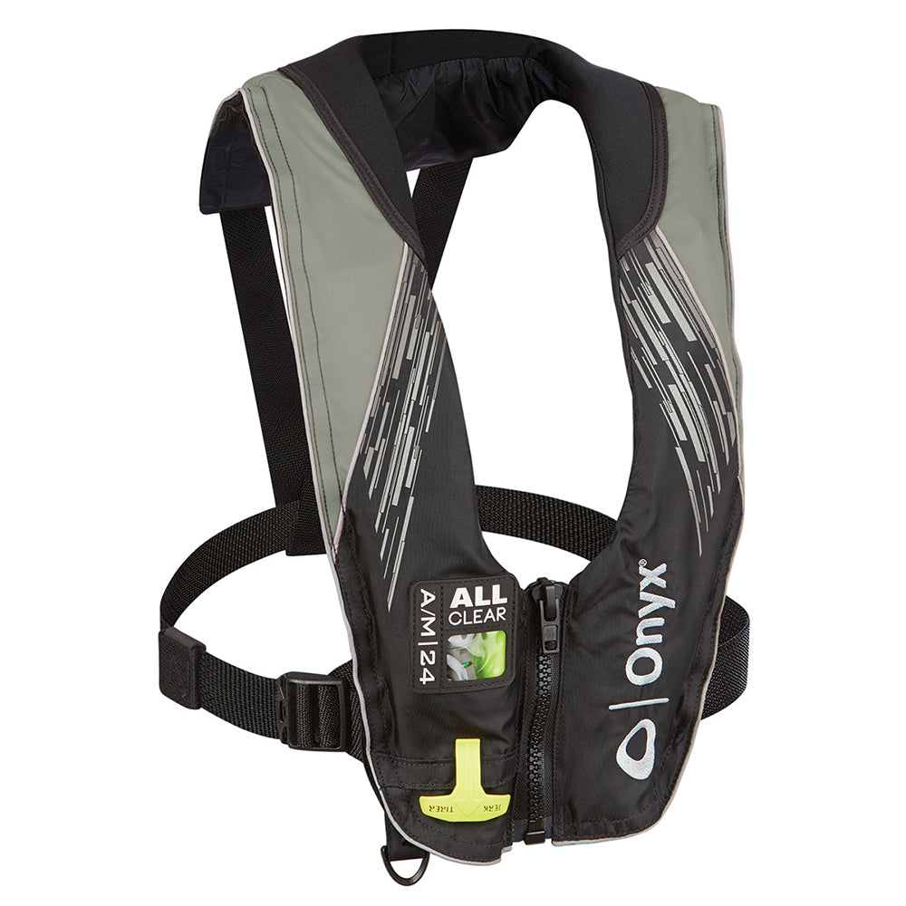 ONYX A/M-24 SERIES ALL CLEAR AUTOMATIC/MANUAL INFLATABLE LIFE JACKET - GREY - ADULT