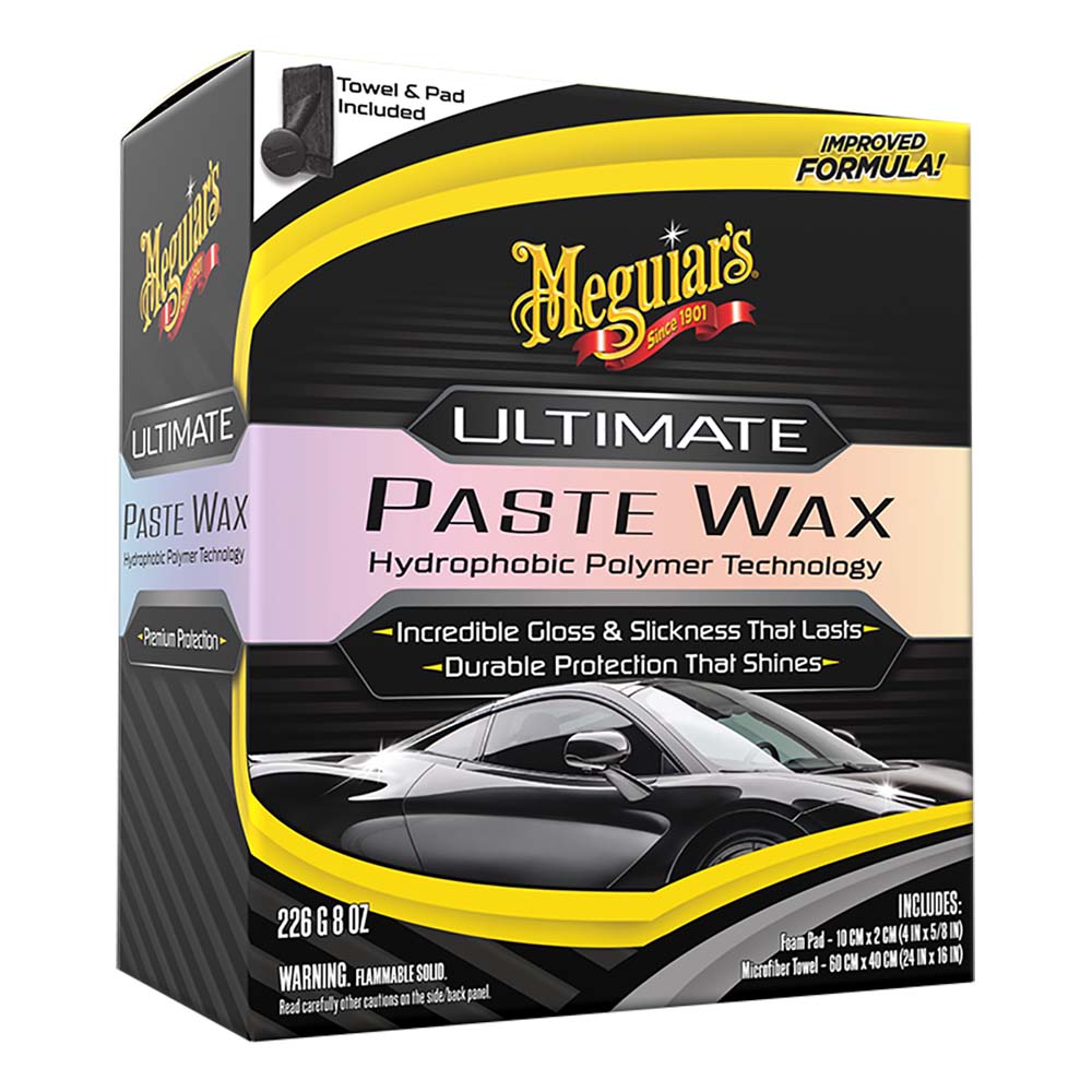 MEGUIAR'S ULTIMATE PASTE WAX - LONG-LASTING, EASY TO USE SYNTHETIC WAX - 8OZ