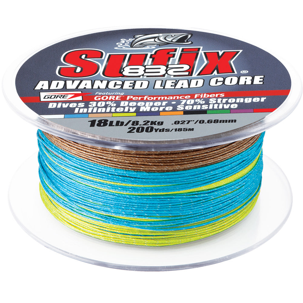 SUFIX 832 ADVANCED SUPERLINE BRAID LEAD CORE 10 COLOR METERED 18LB 200YDS