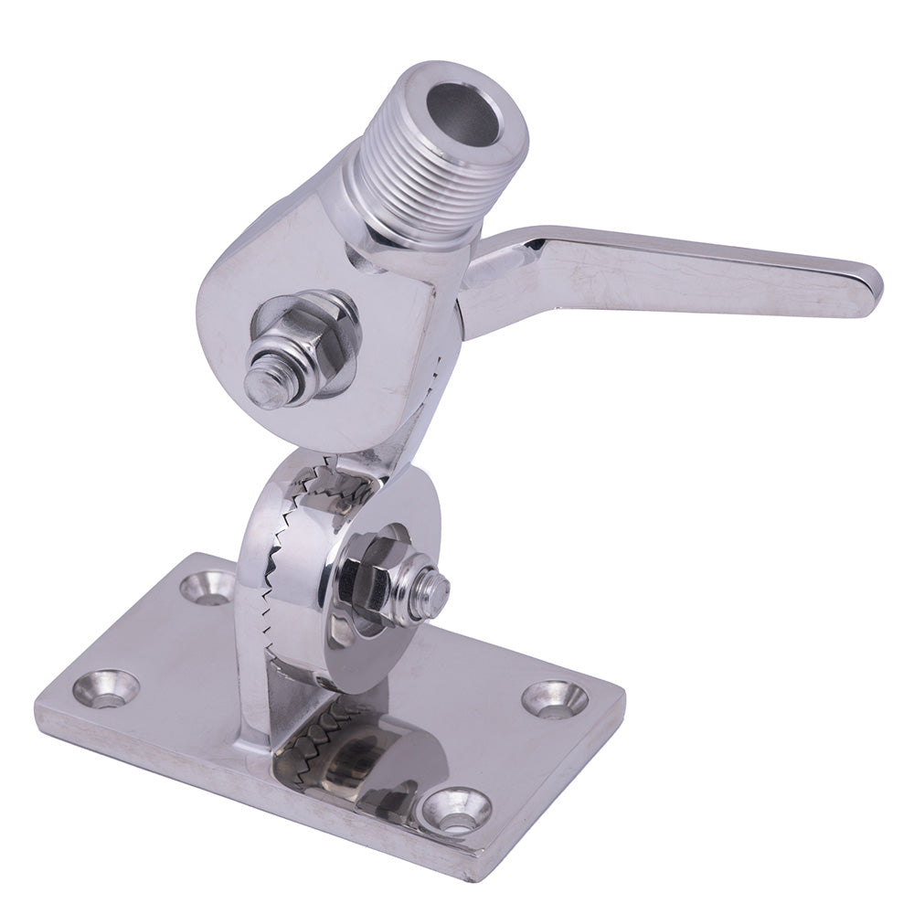 WHITECAP HEAVY-DUTY RATCHET ANTENNA MOUNT - 316 STAINLESS STEEL